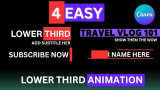 How to create 4 easy Lower Thirds Animations in Canva FREE