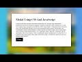 Pure CSS And JavaScript Modal No Bootstrap | HTML AND CSS TIPS AND TRICKS