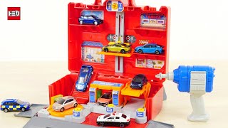 ちょうどいい電動！ トミカ にぎやか4アクション! トミカ 整備基地ボックス  おかたづけ ／ Tomica automobile repair shop BOX