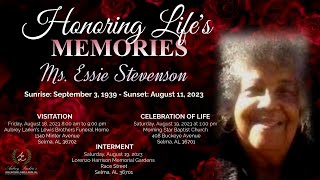 Celebration of Life for Ms. Essie Stevenson