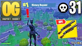 31 Elimination Solo vs Squads Win DOUBLE PUMP Gameplay (Fortnite OG Chapter 1 Season 1)