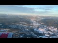 pov stunning sas a320 landing in oslo – snowy scenes