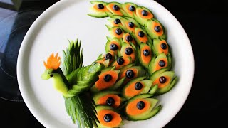Cucumber Show | Vegetable Carving Garnish | Cucumber Decoration | Cucumber Peacock