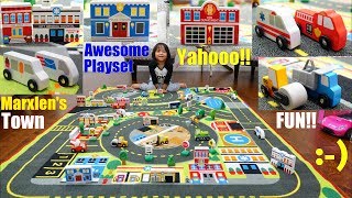 Family Toy Channel: Play Town! Children's Play Rug Playtime. Toy Cars and Toy Trucks. Wooden Toys