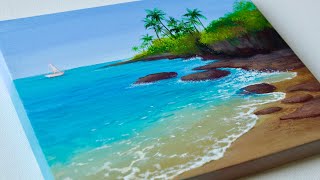 Beach Painting | Sea | Ocean Painting | Seascape Painting in Acrylic