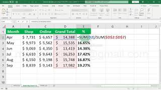 how to calculate percentage in excel for entire column