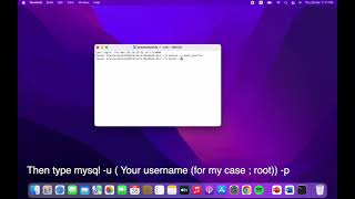 How to open mysql in macbook m1 through terminal