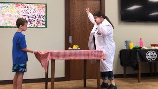 Science Experiment for Kids - The Tablecloth Trick (Friction & Inertia)