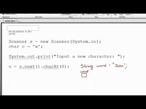 Scanner Class - Character Input Scanner Class - Character Input