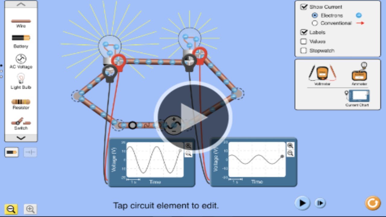 Virtual Simulation Circuit Construction Kit AC - YouTube