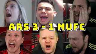 BEST COMPILATION | ARSENAL VS MAN UNITED 3-1 | WATCHALONG LIVE REACTIONS | MUFC FANS CHANNEL