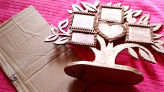 How to make photo frame with cardboard / photo frame making at home