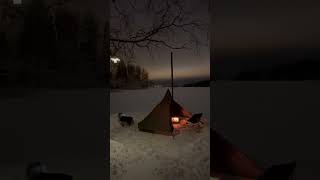 Pomoly Dweller Max Ti 3 Tent Stove With Pomoly Hussar Tent On ice