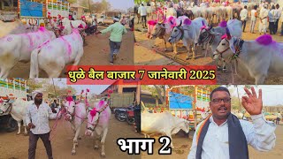 भाग 2 live 🔴 धुळे बैल बाजार 7 जानेवारी 2025 || Dhule Bail Bajar #धुळे #बैलबाजार