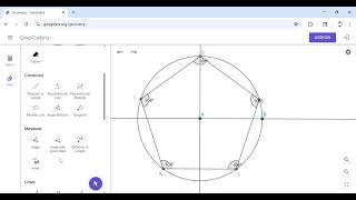 Constructing an Inscribed Regular Pentagon using Geogebra