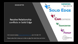 Solid Edge Resolve Relationships
