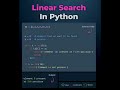 Linear Search in python #coding #artificialintelligence