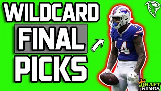 DRAFTKINGS WILD CARD SATURDAY FINAL WILDCARD LINEUP: NFL DFS PICKS