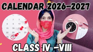 Academic Calendar IV-VIII (2026 -2027)