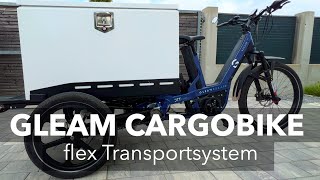 Gleam Escape E-Cargo Bike mit 'flex' Transportsystem