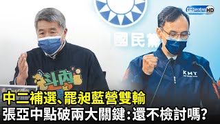 中二補選、罷昶藍營雙輸　張亞中點破「兩大關鍵」斥：還不檢討嗎？｜中時新聞網