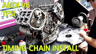 AUDI 3.0 TFSI TIMING CHAIN, TIMING CHAIN COVER INSTALL (CCAA) 아우디 3.0 V6 TFSI 타이밍체인, 타이밍체인커버 장착