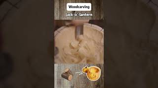 Relaxing DIY Wood Carving-jack-o'-lantern #carving  ##woodworking  #asmr #shorts  #relaxing