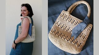 A chic bag made of raffia crochet!