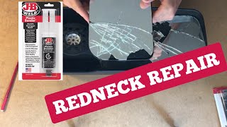 J-B Weld redneck repair for GMC C8500  dump truck broken mirror