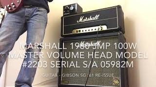 Marshall 1980 JMP 100w Master Volume Head Model #2203 Serial SA05982M