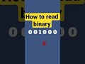 how to read binary