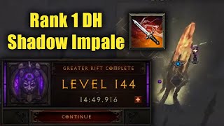 Demon Hunter Rank 1 - GR144 Solo with Shadow Impale Season 27