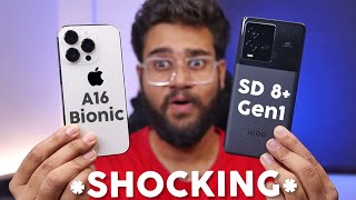 iPhone 14 Pro vs Fastest Android {A16 Bionic vs SD 8+Gen1} Comparison- OMG SNAPDRAGON 8+Gen1 😱