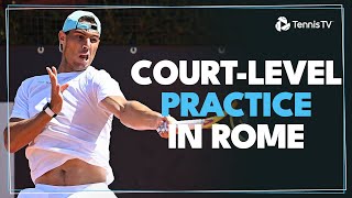 Nadal, Djokovic, Dimitrov, Rune, Ruud & More Court-Level Tennis Practice In Rome!