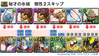 【パズドラ】秘才の氷城　根性2スキップ