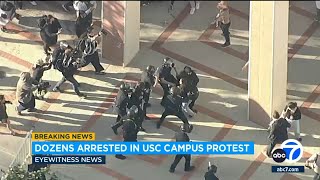 LAPD arrests more than 90 people after pro-Palestinian protest at USC