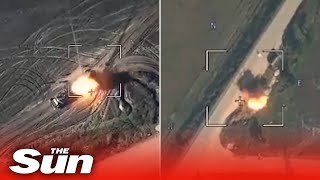 Russia destroys Ukrainian tanks and weapons with kamikaze drones