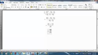 Simplify (-3)^4 -5(-3) over -3(-3-4) by Tim Manzke