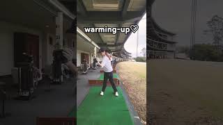 warming-up~♡ #golf#golfswing#ゴルフ#ゴルフ練習#ハンズゴルフクラブ#SRIXONZX5