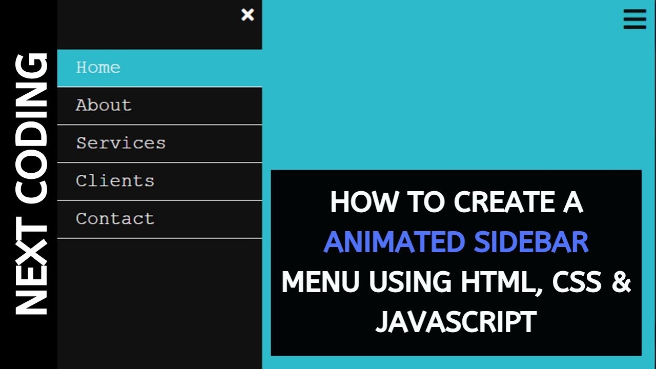 How To Create A Animated Sidebar Menu Using HTML CSS And JavaScript ...