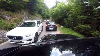 Road from Mangart Saddle to the valley, highest road in Slovenia, Gopro