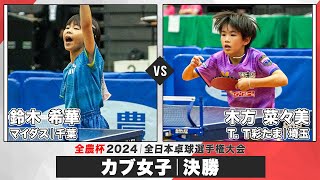 【全農杯2024】決勝 鈴木希華 vs 木方菜々美｜カブ女子 決勝トーナメント