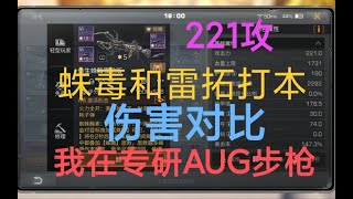 【明日之后】221攻蛛毒和雷拓打本伤害对比，我在专研AUG步枪！【薛猫Cat】