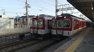 近鉄8600系X54+1233系VE33編成の普通京都行きと近鉄8600系X60編成の普通橿原神宮前行き 寺田駅