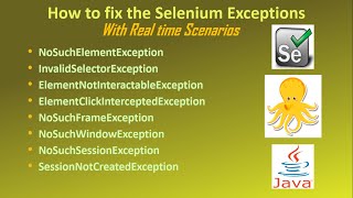 How to fix the Selenium Exceptions