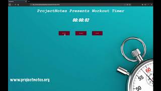 Simple Stopwatch Using JavaScript || ProjectNotes