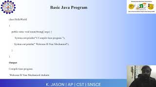 K.Jason | 10.Basic Java Program| SNS INSTITUTIONS