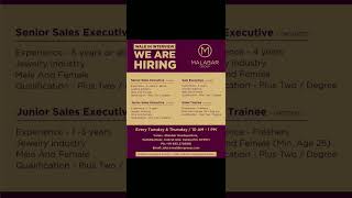 Malabar Group-Sales Executive(Senior,Junior,Trainee) Walk in Interview-Every Tuesday \u0026 Thursday