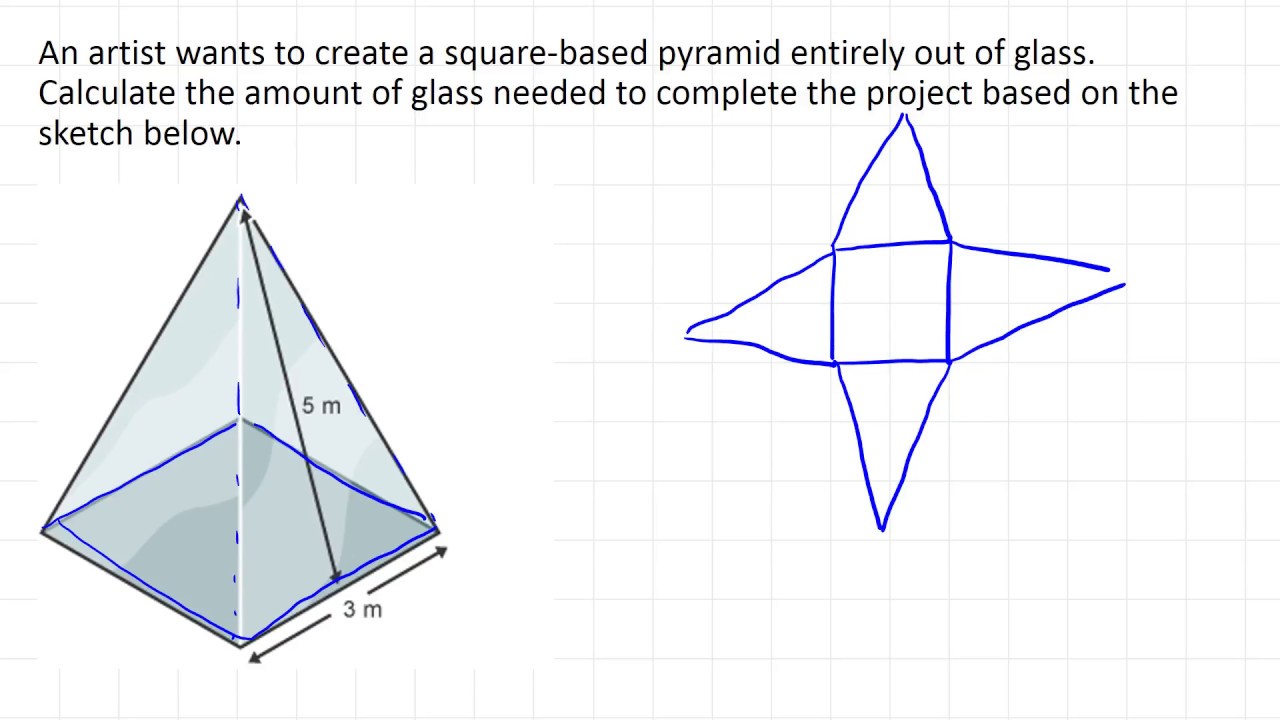 Surface Area Of Pyramids With Nets - YouTube