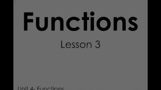 Unit 4 Lesson 3 Functions - Notes & Guided Practice